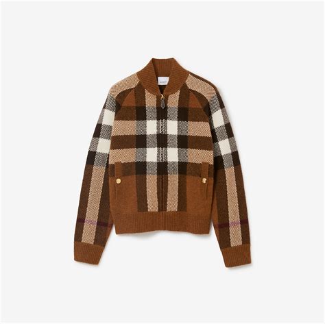 women burberry bomber jacket|check cashmere bomber jacket women.